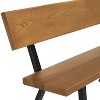 Sunnydaze European Chestnut Patio Bench with Powder-Coated Steel Frame - 59" W x 21" D x 33.75" H - image 4 of 4