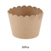 Unique Bargains Disposable Baking Cups Wood Pulp Paper PE Coating Reddish Brown Khaki 2.36"x1.77" 50 Pcs - 4 of 4