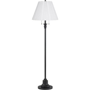 360 Lighting Dyna 58" High Black and White Knife Pleated Shade 2-Light Floor Lamp - 1 of 4