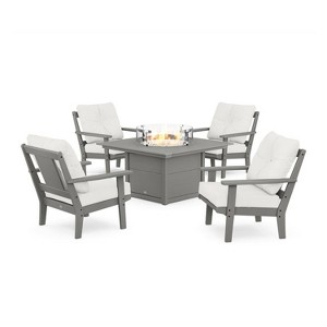 POLYWOOD 6pc Prairie Deep Seating Outdoor Patio Firepit Furniture Set - 1 of 1