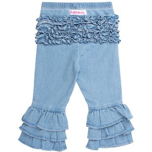 RuffleButts Girls Denim Ruffle Flare Pants - 1 of 4