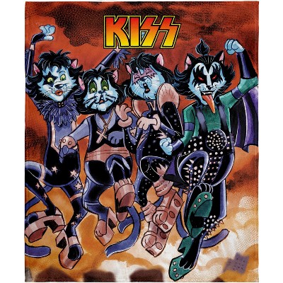 KISS Blanket KISS Destroyer Kitty Cats Music Band Fleece Throw Blanket