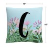 Pink Floral Garden Letter Illustration By Abc 16 X 16 Decorative Throw Pillow by Trademark Fine Art - 4 of 4