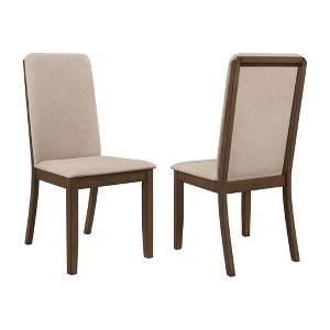 Simple Relax Set of 2 Dining Side Chairs in Walnut and Latte - 1 of 4