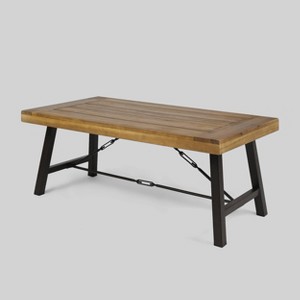 Catriona Acacia Wood Coffee Table - Teak - Christopher Knight Home: Weather-Resistant, Rectangle Patio Table - 1 of 4