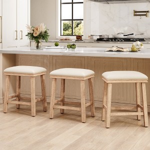 Captiva Designs 24 inch Height Bar Stool with Padded Seat & Solid Wood Frame & Footrest - 1 of 4