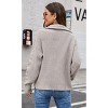 Coolmee Women's Sweaters Fall Fashion Loose Quarter Zip Pullover Collared Long Sleeve Cable Knit Winter Clothes - 2 of 4