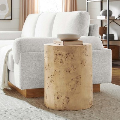 Modway Cosmos 16 Inch Round Burl Wood Side Table