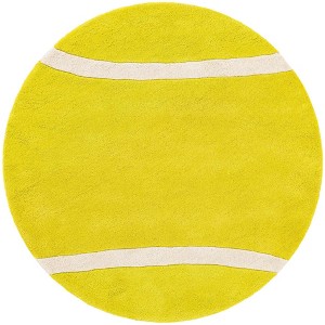 Unique Loom Playtime Kids Wool Collection Area Rug - Tennis Ball - 1 of 4