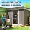 7' x 4' Metal Garden Shed Tool Storage Shed with Dual Locking Doors, 2 Air Vents and Steel Frame - 4 of 4