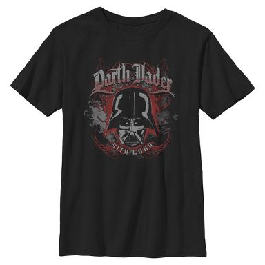 Boys Star Wars Sith Lord Darth Vader Face T Shirt - Black