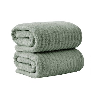 Luxury Cotton Ribbed Texture Towel Set - Great Bay Home. - 1 of 4