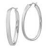 Black Bow Jewelry 5mm Satin Wavy Oval Hoop Earrings in Sterling Silver, 49mm (1 7/8 in) - 2 of 4