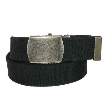 Gelante Canvas Web D Ring Belt Silver Buckle Military Style for men & women  1 or 3 pcs 2052-Beige (S/M) 