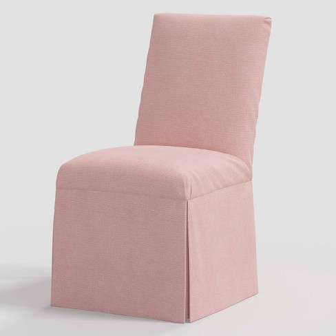 Samy Skirted Slipcover Dining Chair In Linen Blush Threshold