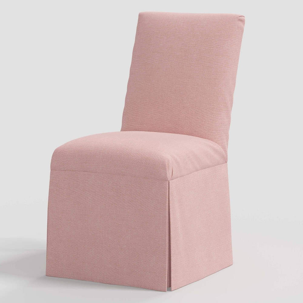 Samy Skirted Slipcover Dining Chair in Linen Blush - Threshold™: Cushioned, High Back, Wood Frame