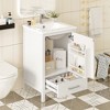 18"/20"W Bathroom Vanity with Ceramic Sink, Small Bathroom Storage Cabinet with Divided Drawer, Door Organizer & Soft Close Door - ModernLuxe - 2 of 4