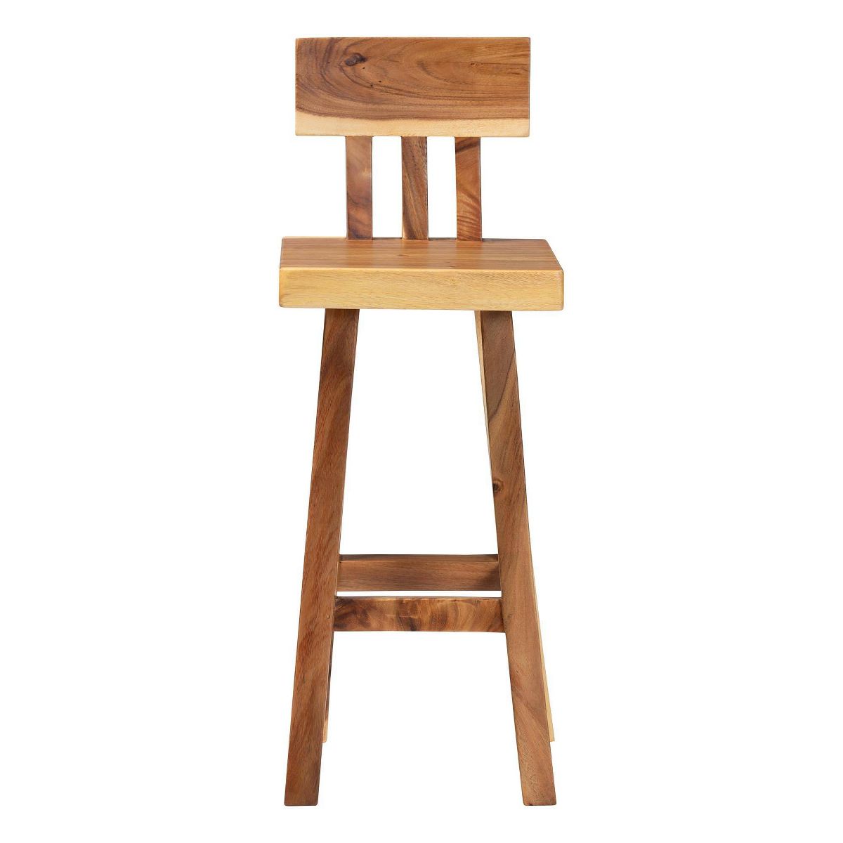 bali & pari Luli Suar Wood Bar Stool Natural Brown - thumbnail 6