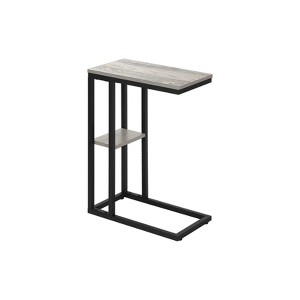 FONTOI 2-Tier C-shaped Side Table, Bedside Table with with a Small Secondary Shelf for Living Room, Bedroom, Grey, 10.25"*25.25"*18.25" - 1 of 4