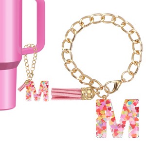 Unique Bargains Epoxy Resin Colorful Glittery Tassel Sports Water Bottle Accessories Letter Charm 1 Pc - 1 of 4