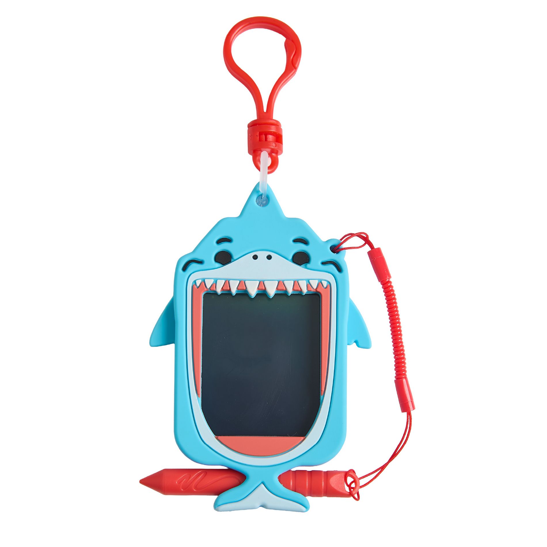 Boogie Board Scribble Pals Mini Shark 2.25” LCD Writing Tablet Keychain for Kids, Reusable Mess-Free Doodle Toy, Travel Drawing Pad, Ages 3+