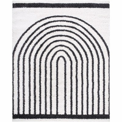 Mark & Day Dainelle 7'10"x10' Rectangle Woven Indoor Area Rugs Medium Gray: Bohemian Stripe Polyester, Stain-Resistant