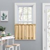 Ellis Stacey Solid Color Window 1.5" Rod Pocket High Quality Fabric Tailored Tier Pair Almond - 2 of 4