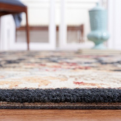 Chelsea Black Floral Hand-Knotted Wool Area Rug