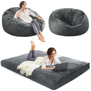 Inhand Memory Foam Filled 2-in-1 Bean Bag Chair With Soft Removeable Cover - Convertible Bean Bag Bed - 1 of 4