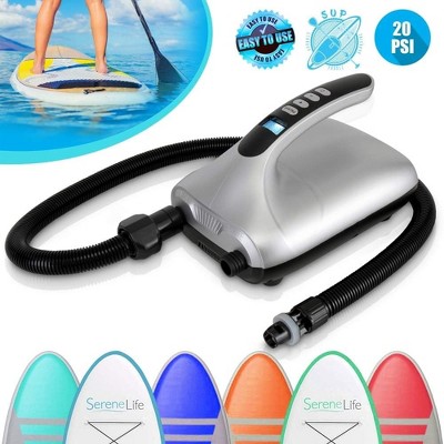 Compact Silver & Black Electric Air Pump with LCD Screen