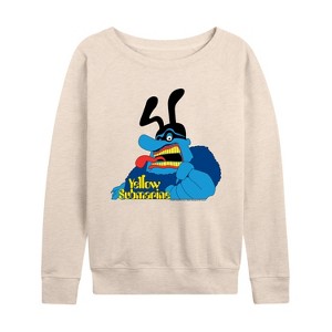 Women's - The Beatles - Blue Meanie Lightweight French Terry Wide Neck Long Sleeve Graphic Shirt - 1 of 4