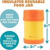 Bentology Stainless Steel Insulated Lunch 13oz Jar – Leak-Proof Container for Hot & Cold Food - BPA Free - Fits Most Lunch Boxes - Orange & Yellow - 3 of 3
