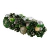 Northlight 13" Green Pinecone and Silver Glitter Ornaments Christmas Tealight Candle Holder - image 3 of 4