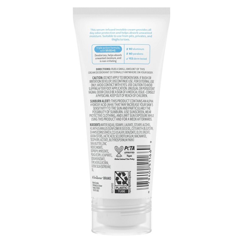 Dove Beauty Unscented Whole Body Deodorant Cream - 2.5 fl oz, 4 of 9