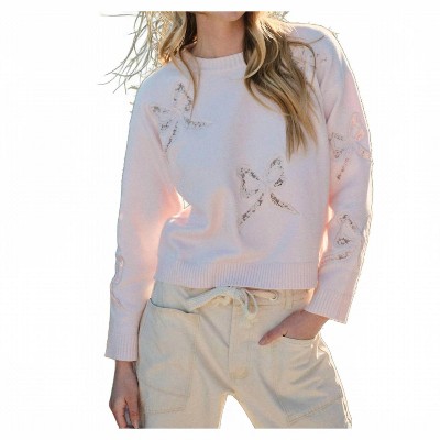 Women's Lace Bow Spring Sweater - Aaron & Amber