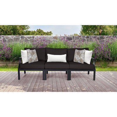 Lexington 3pc Patio Sectional Sofa with Cushions - Black - TK Classics