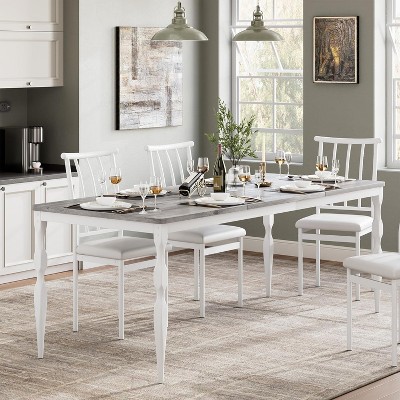 78 Inch Farmhouse Dining Table for 6-8 People, Rectangular Wood Kitchen Table with Heavy Duty Legs, for Dining Room Kitchen