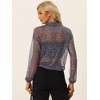 Allegra K Women's Collar See Through Drawstring Lightweight Zipper Crop Jacket - 3 of 4
