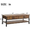 TackView 41 Inch Rustic Coffee Table with 2 Drawers - Industrial Wood & Metal Design with Storage Shelf ,Retro color - 3 of 4