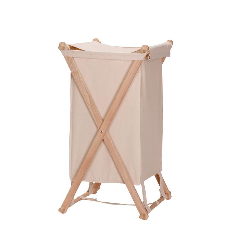 Household Essentials Wood X Frame Laundry Hamper, 3 of 6