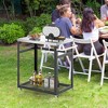 Tangkula 2-tier Stainless Steel Grill Cart w/ Wheels & Handle 4 Hooks Food Prepare Table - 2 of 4