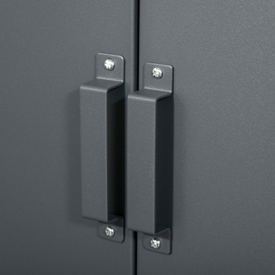 Industrial Grey Steel Office Storage Cabinet with Adjustable Shelving