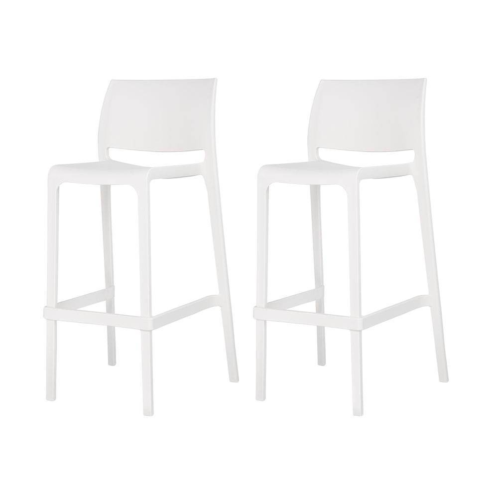 Sensilla 2pk Outdoor Stackable Bar Stools - White - Lagoon