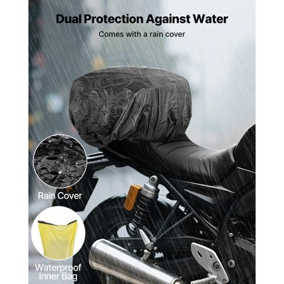 HBEZON 30L Motorcycle Tail Bag with Waterproof Liner, Universal Fit for Most Bikes, Converts to Backpack for Daily Commuting — фото 5