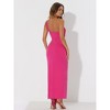 Allegra K Women's One Shoulder Summer Cutout Split Slit Hem Sleeveless Bodycon Dress - 4 of 4
