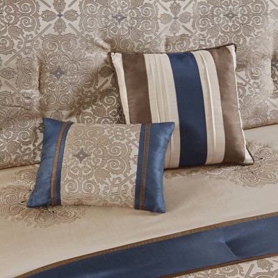 Navy Jacquard California King 24-Piece Bedding Set