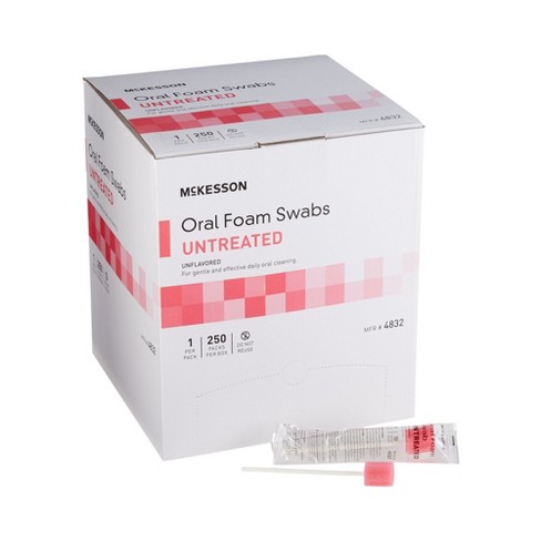 Mckesson 5 Inch Length Oral Swab With Pink Foam Tip 4832, 1000 Ct : Target