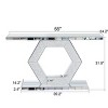 Glam Mirrored Entryway Console Table, Art Deco Hallway Table with Crystal Hexagon Base for Modern Foyer, Living Room or Behind Sofa - Panipeachy - 4 of 4