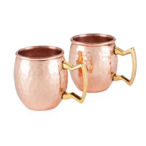 Set of 2 Faceted Copper Mule Mugs