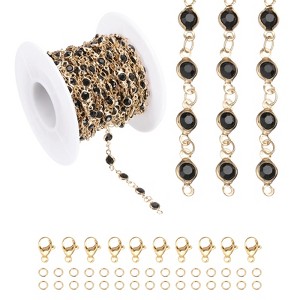 Unique Bargains Copper Jewelry Making Lobster Clap Rhinestone Chain 16.4ft 1 Roll - 1 of 4